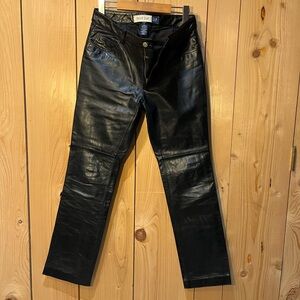GAP Women's Genuine Leather Black Bootcut Pants
